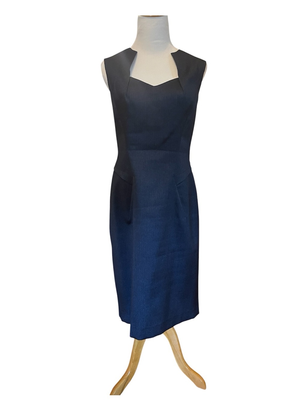 Anne Klein Navy Sleeveless Midi Sheath Dress - Picture 2 of 5
